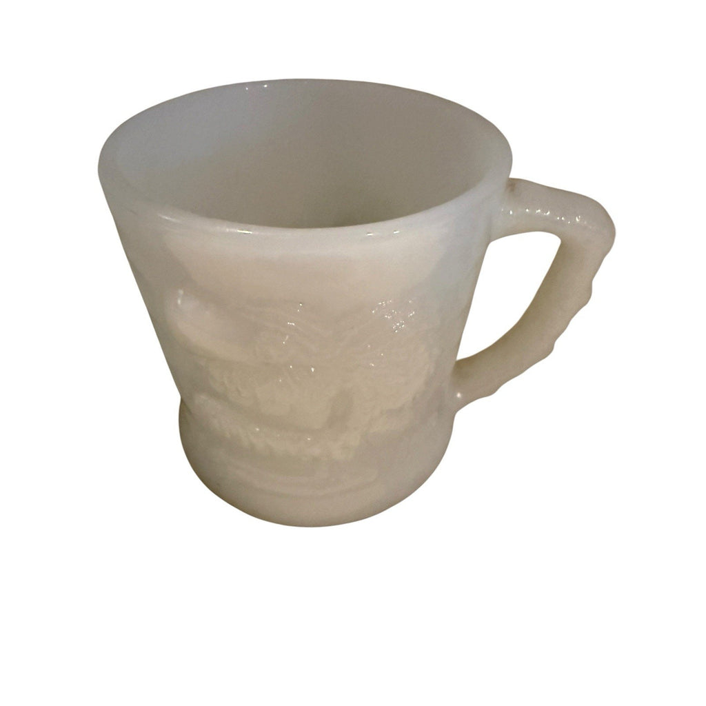 Vintage GROG Mug Milk Glass B.C. Comics Caveman Lot of 2 Coffee Cups