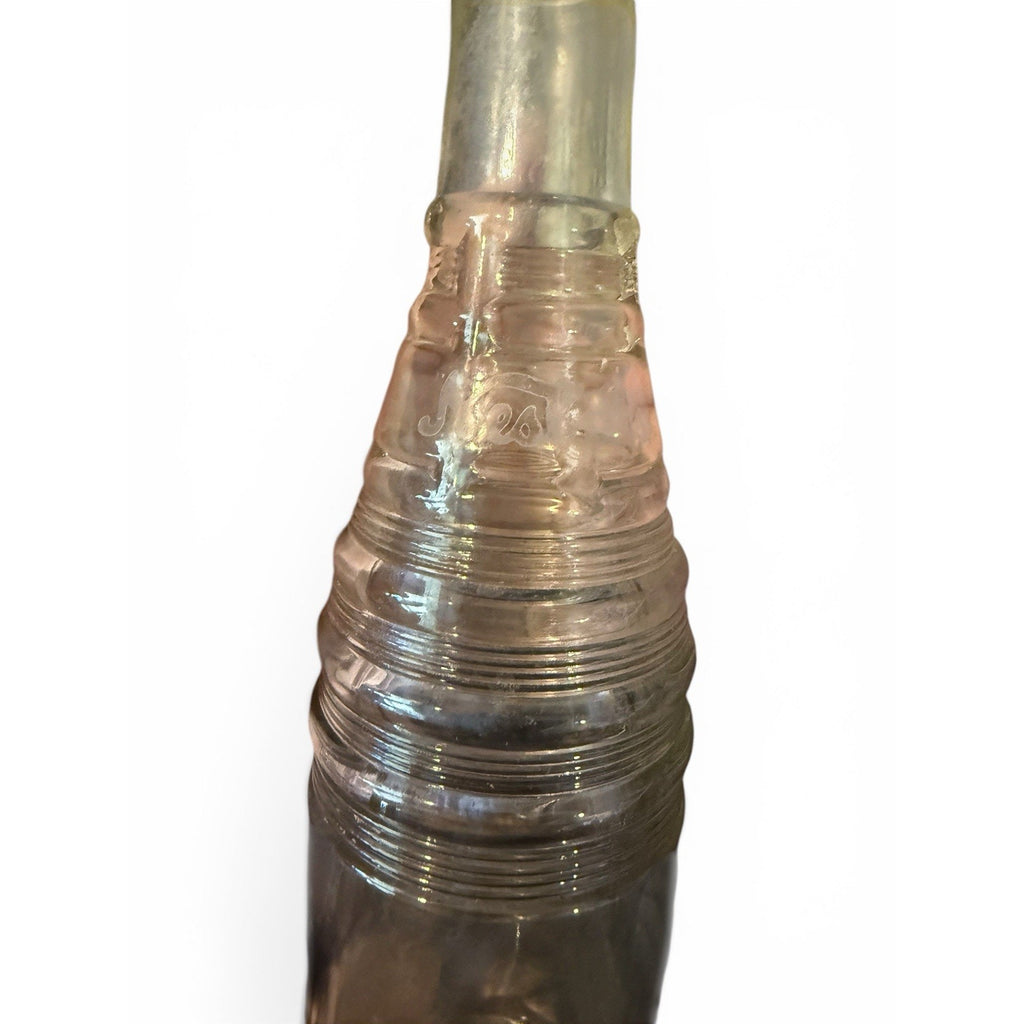 Vintage Nesbitt's Soda Ace Hi Cola Ribbed Embossed Clear Glass Bottle 8oz 8.5"