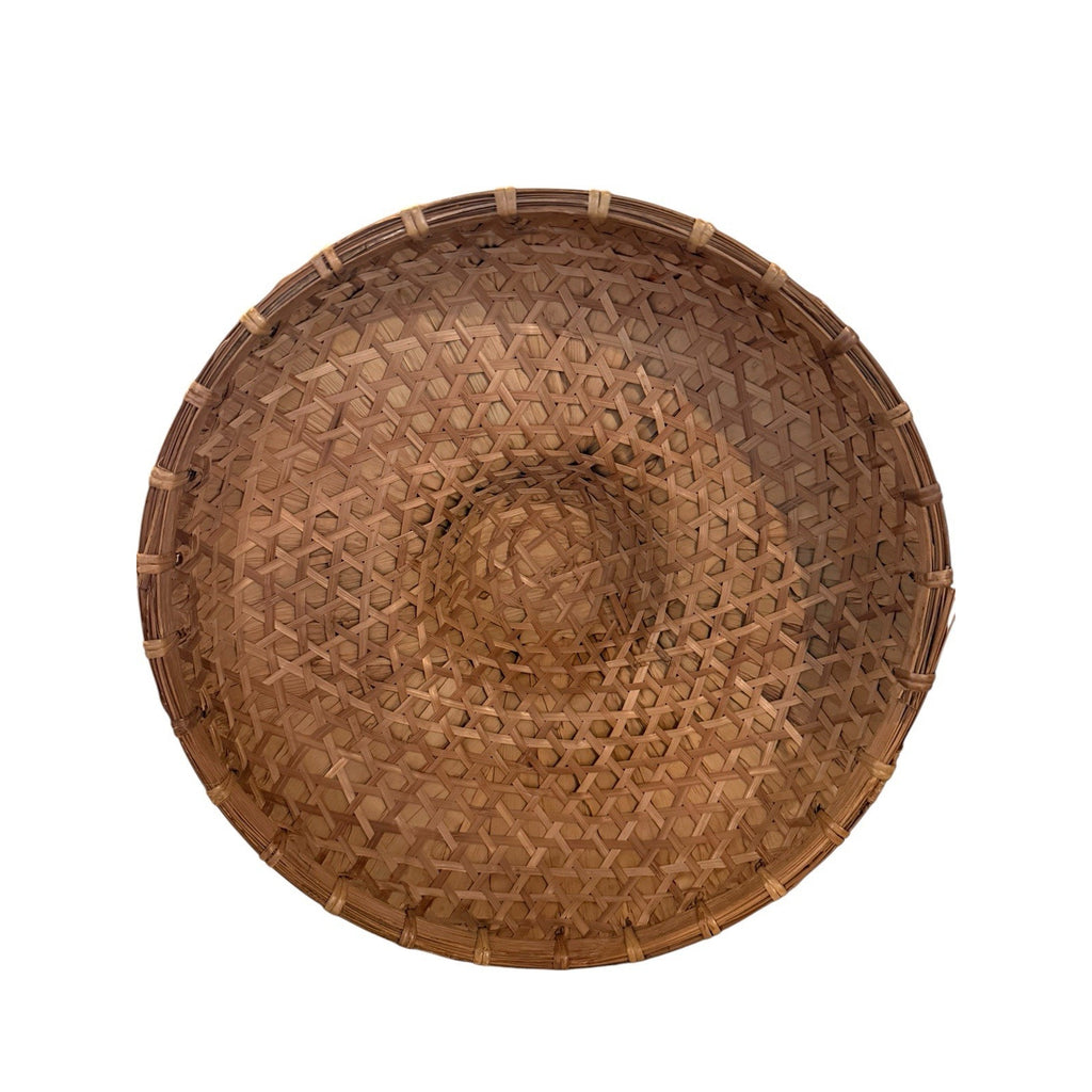 Vtg Japan China Asia Coolie Rice Farmer Straw Bamboo Star Of David Hat 14"