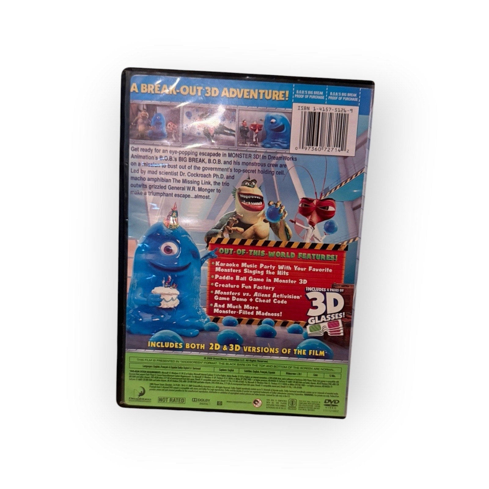 Bobs Big Break In Monster 3D DVD Movie