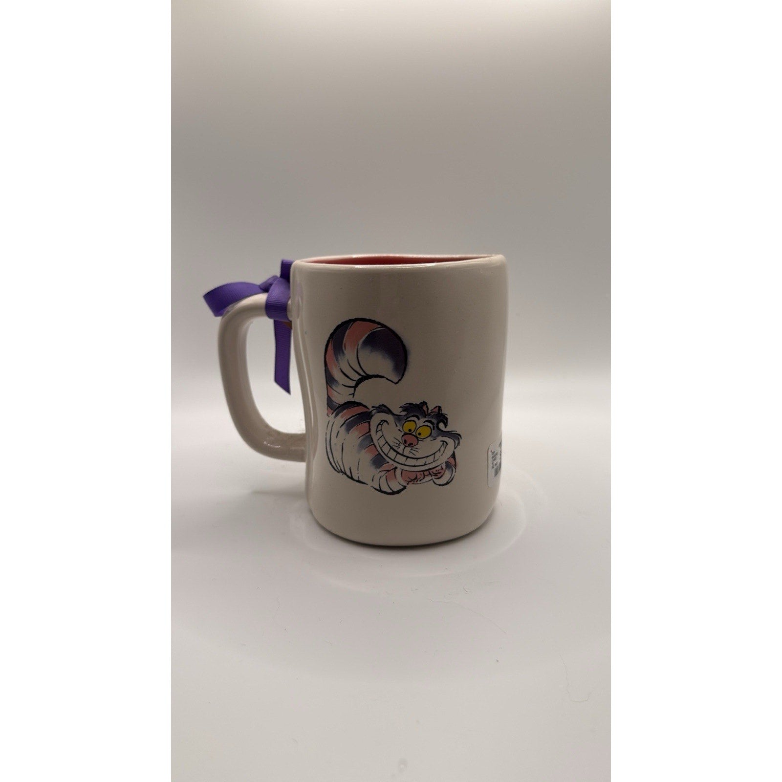 Rae Dunn Disney Cheshire Cat Mug How Curious Ceramic Coffee Tea Mug Pink NWT