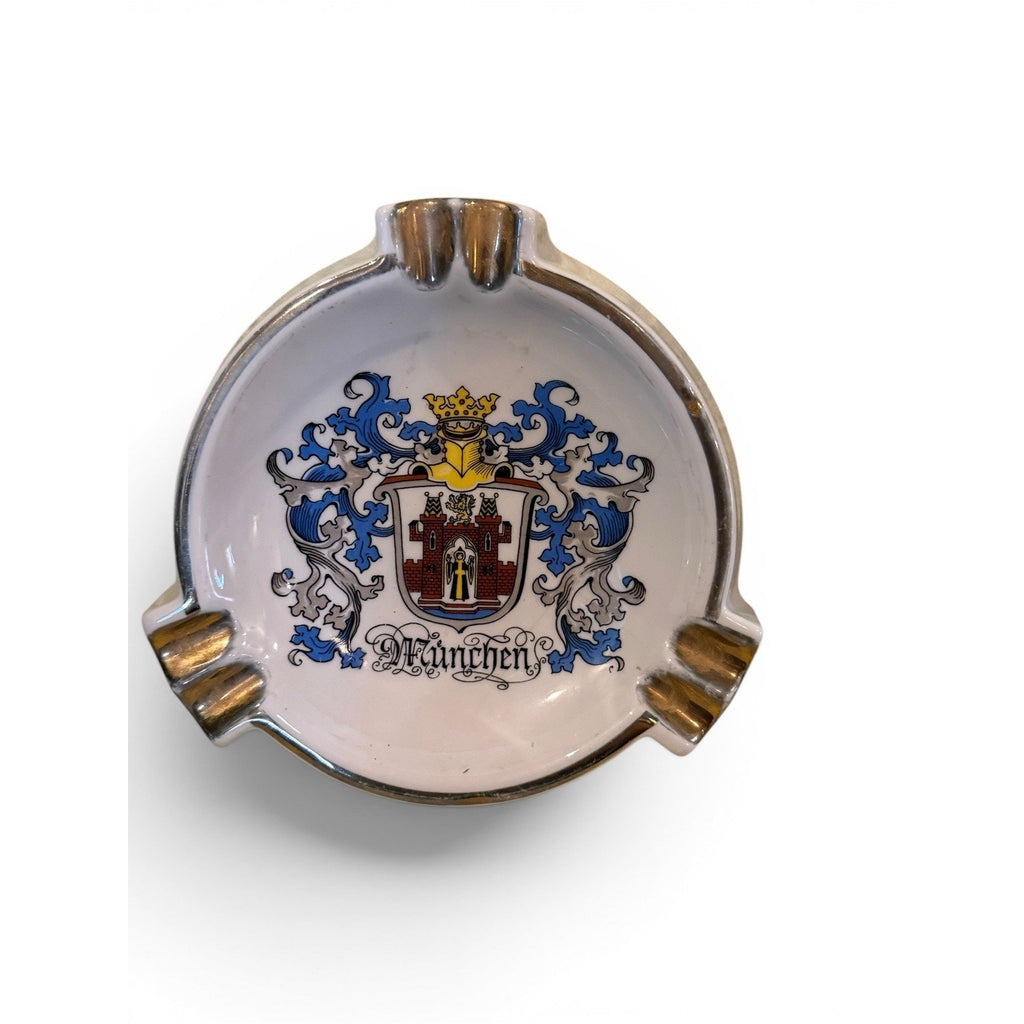 Vintage German Ashtray “Munchen” Frauenkirche und Rathaus Rep . Edwin Suoboda
