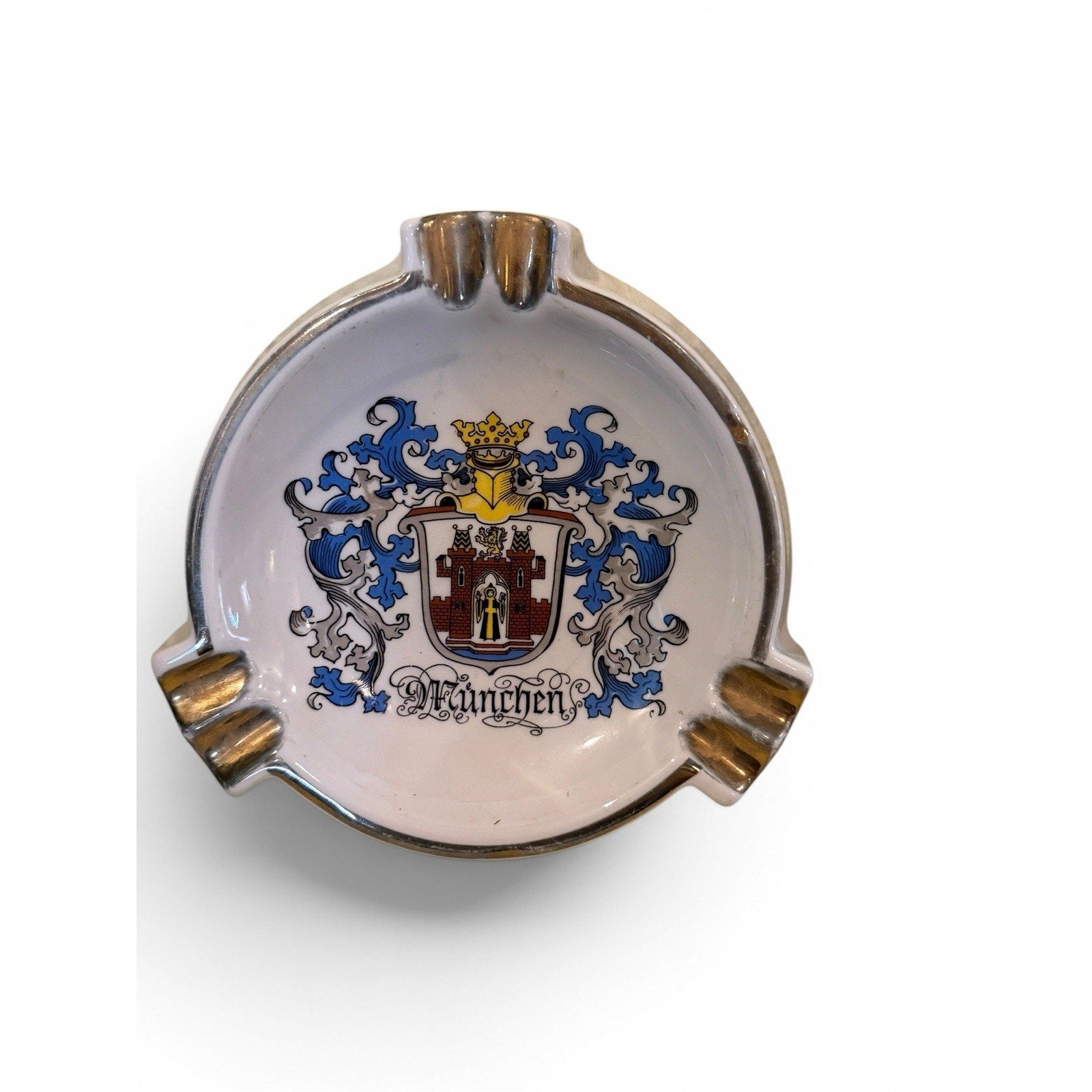 Vintage German Ashtray “Munchen” Frauenkirche und Rathaus Rep . Edwin Suoboda