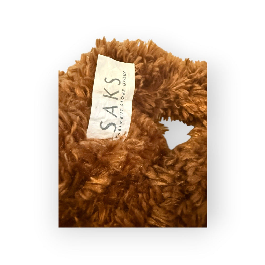 SAKS Department Store Brown Teddy Bear Plush Stuffed Animal Toy 11"
