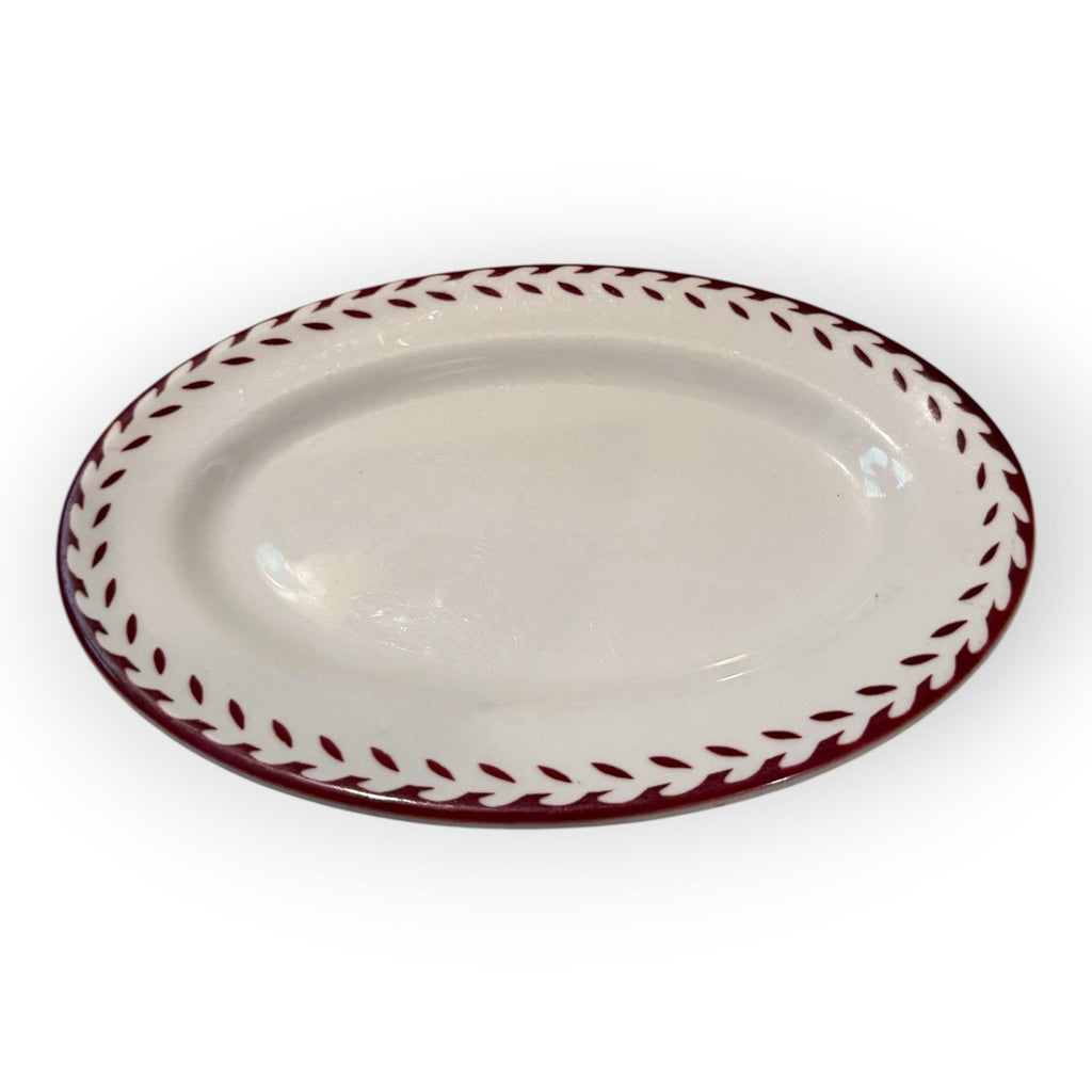 Vintage Shenango Red Laurel Leaf Serving Platter