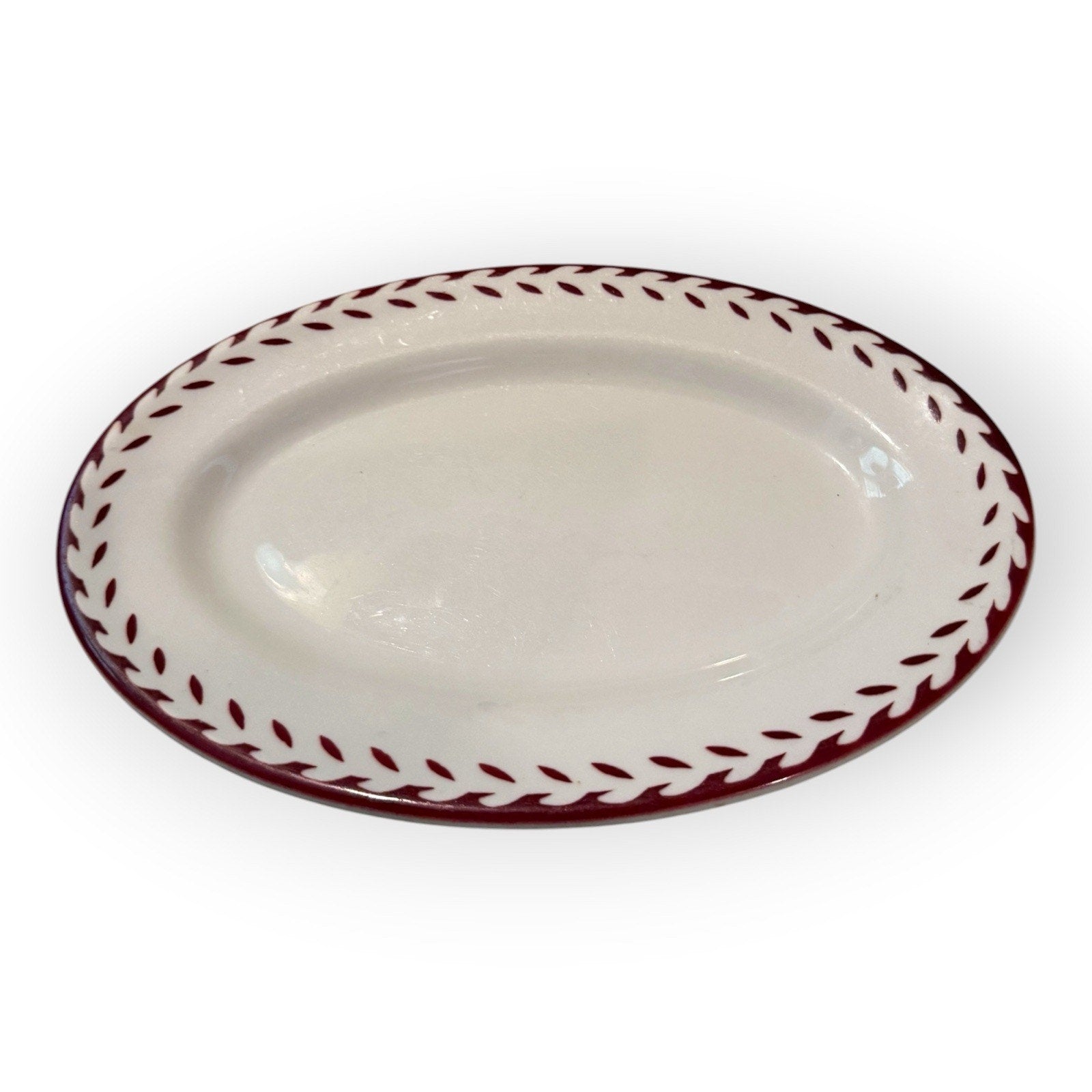 Vintage Shenango Red Laurel Leaf Serving Platter