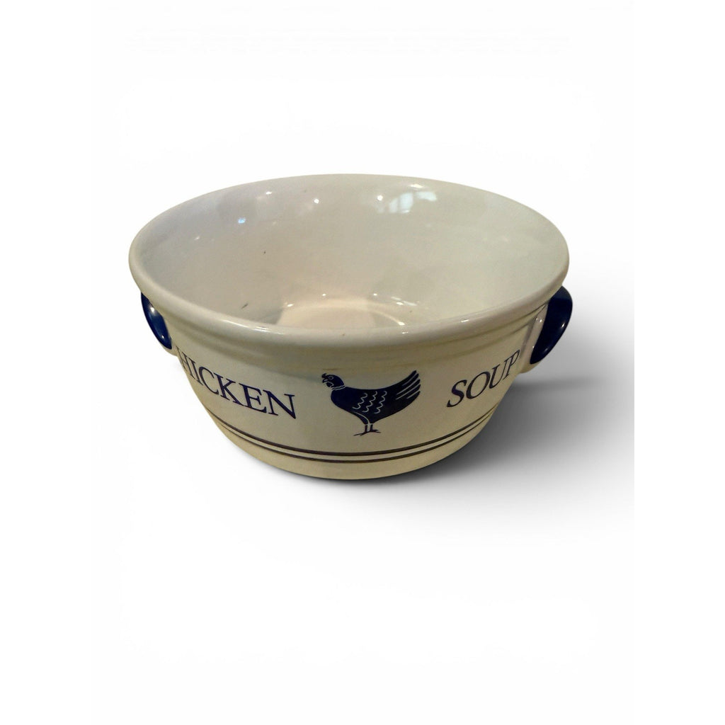 FTD Chicken Soup Bowl Get Well Series Blue Chicken With Handles Made In Korea