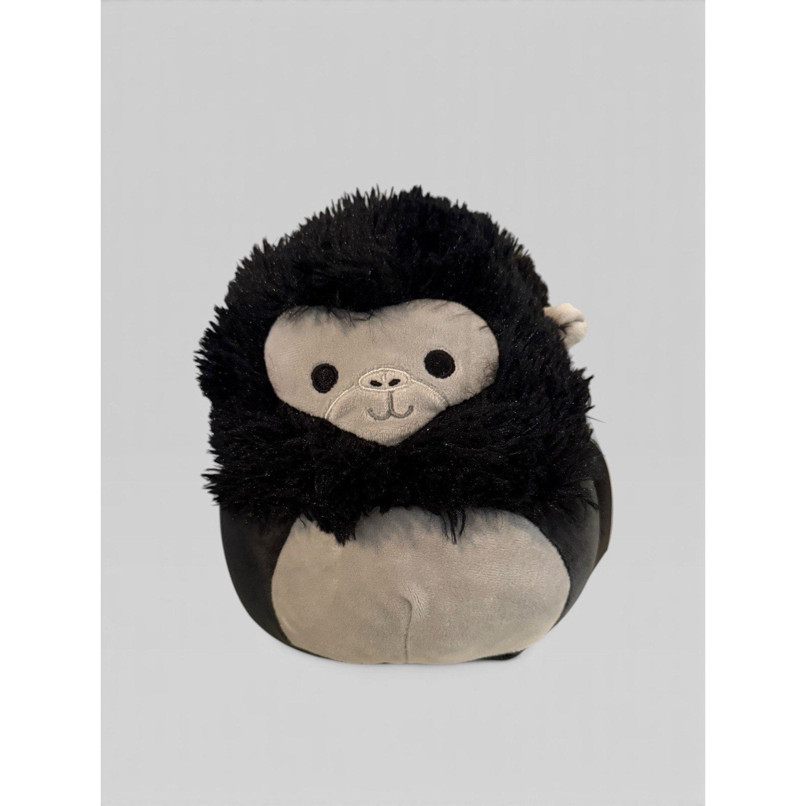 Squishmallow Black Gray Ape Gorilla Fuzzy Hair Plush Stuffed Animal Toy 8" EUC