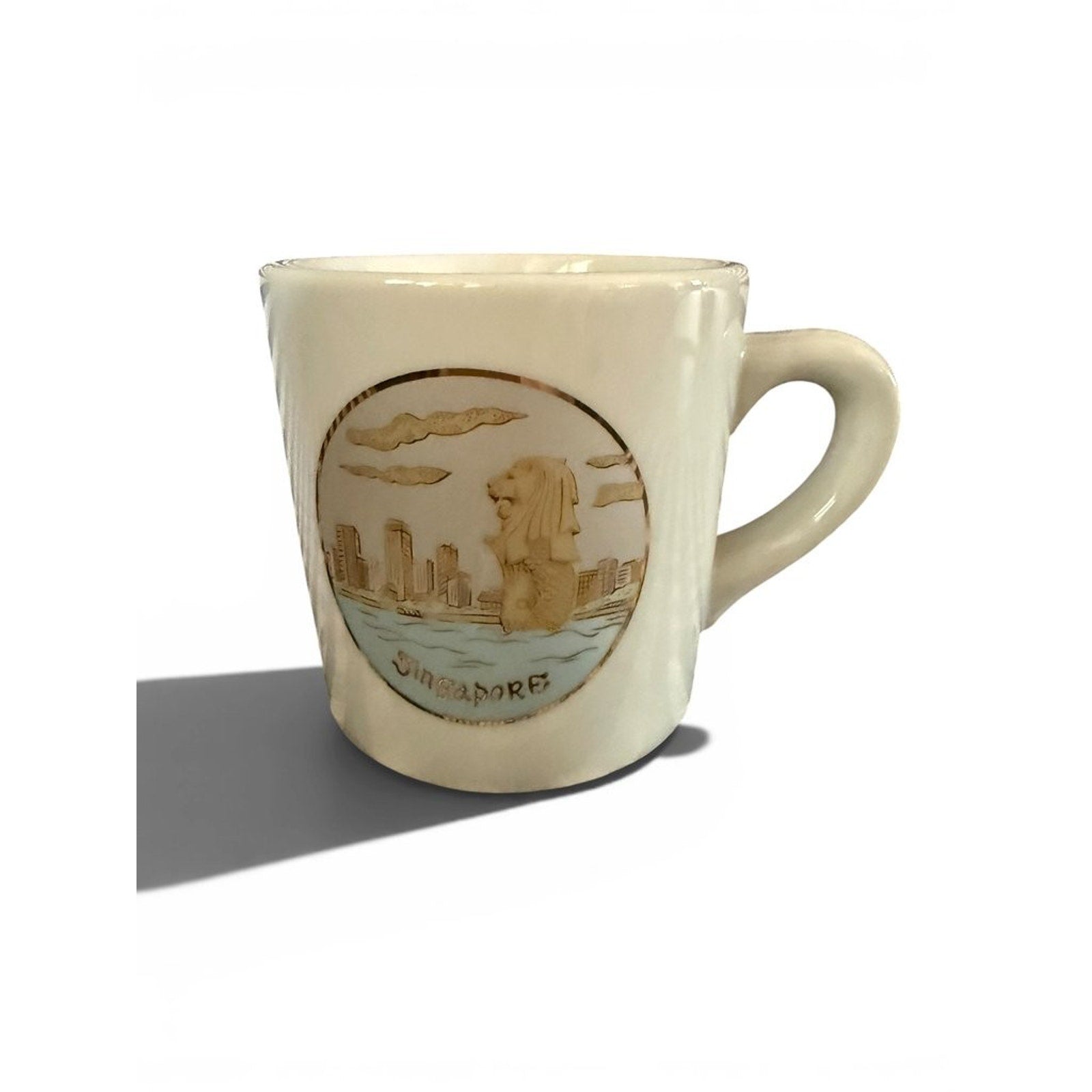 Vintage Singapore Souvenir Mug with Merlion Design