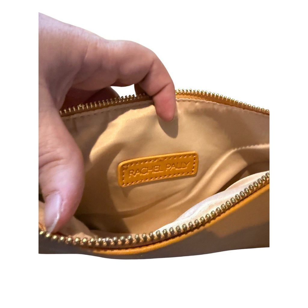 Rachel Pally Reversible Clutch Orange Floral, Mustard Faux Leather