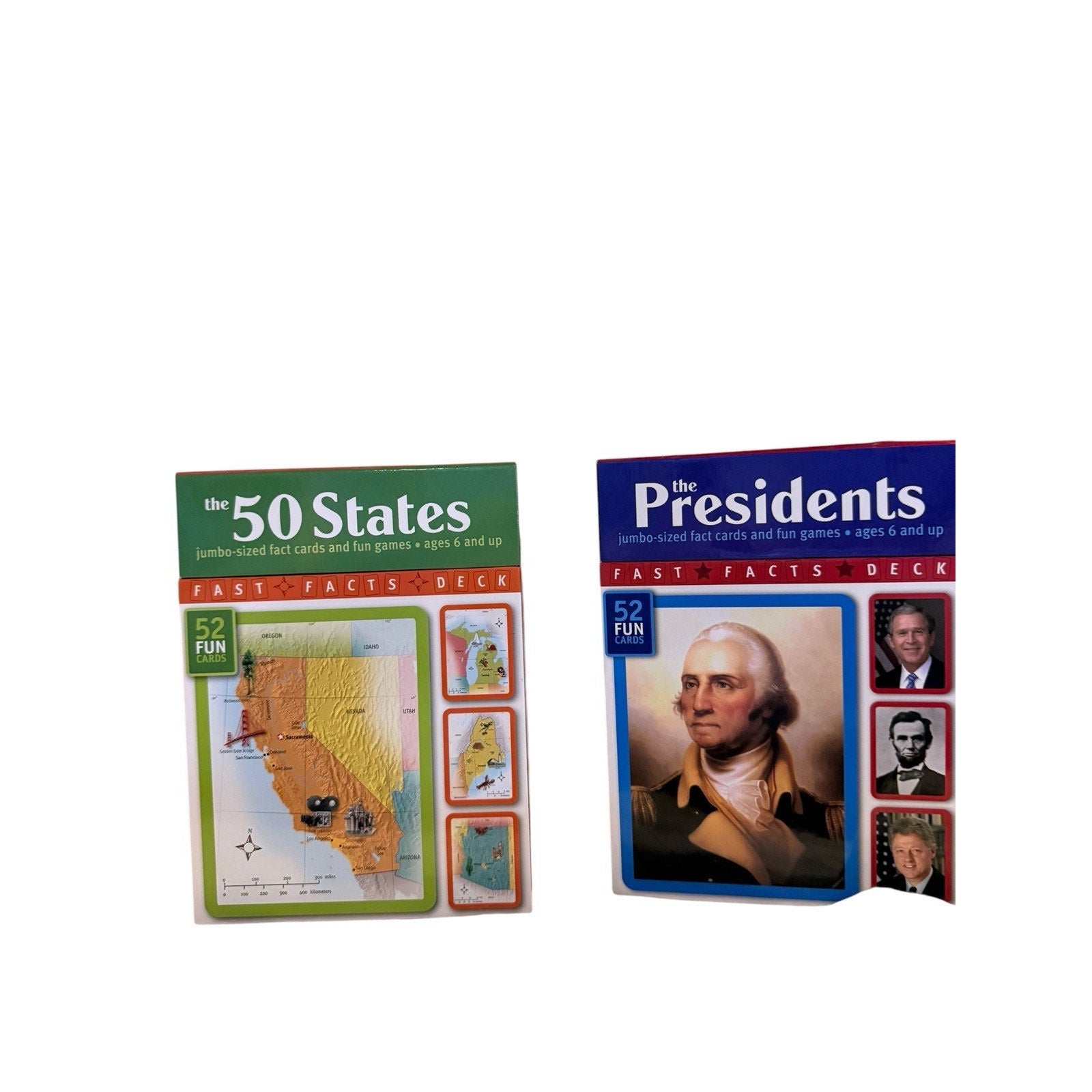 Big City Press 50 States & Presidents Fast Facts Decks 52 Fun Cards