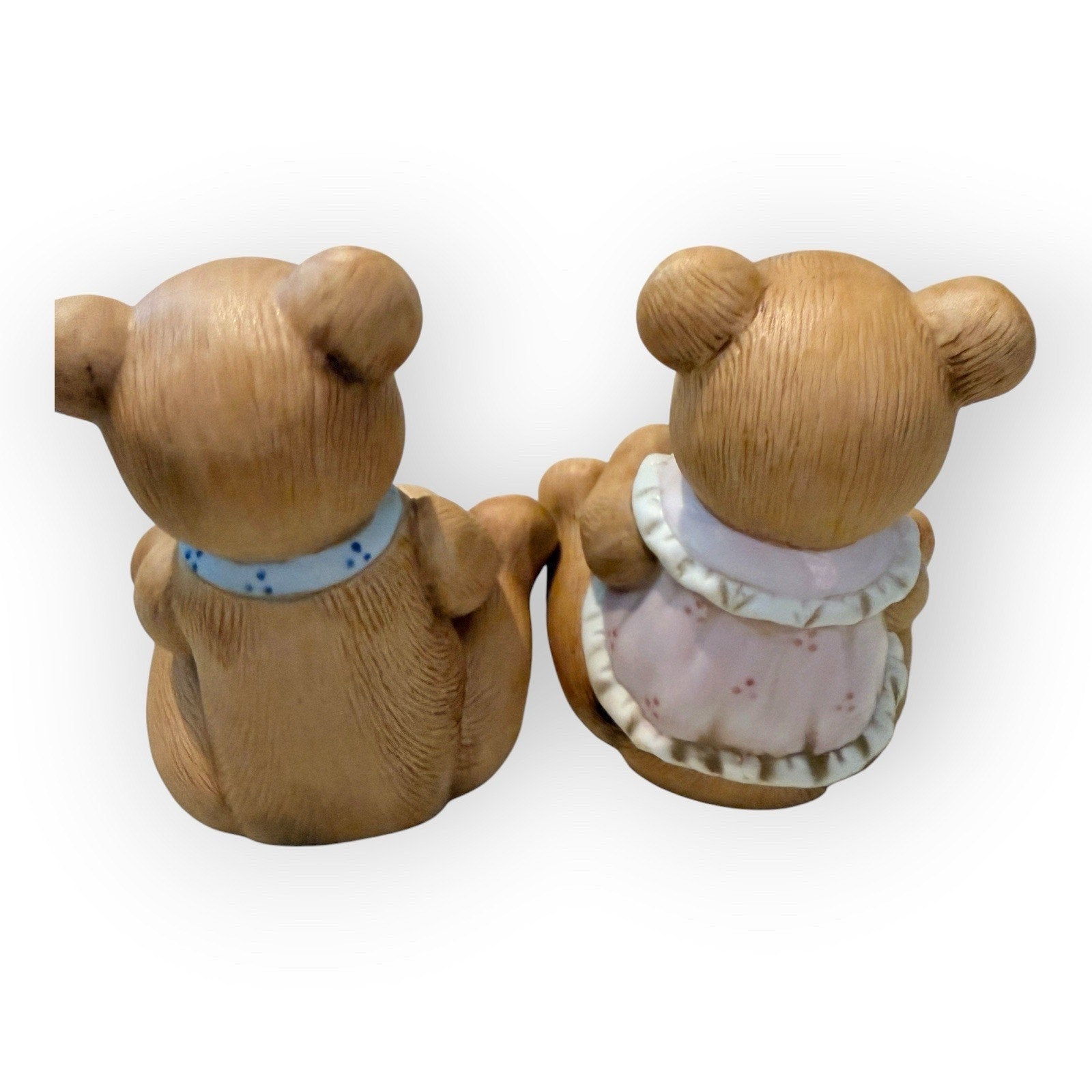 VTG Homco Porcelain Teddy Bear Figurines #1405 Apples & Honey