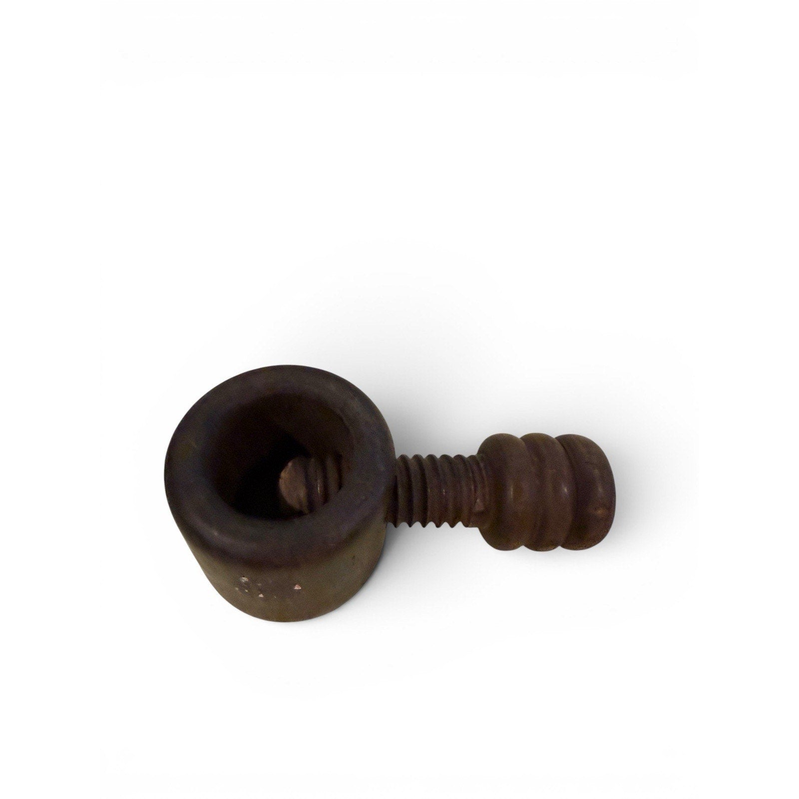 Vintage MCM Solid Wood Hand Screw Type Nutcracker Italy Primitive Italian