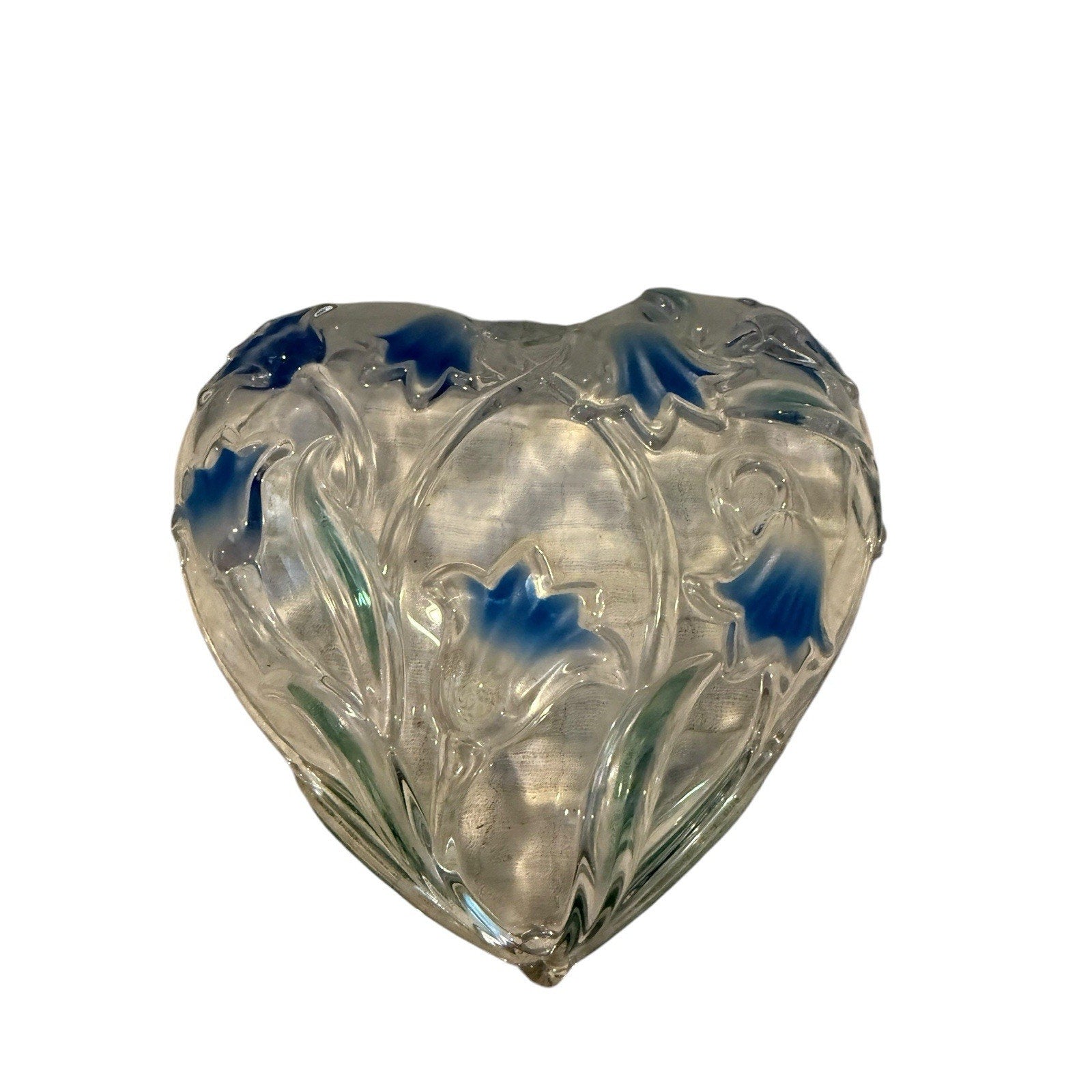 Mikasa Bluebells Flowers Crystal Heart Shape Dish - Valentine’s Day
