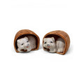 2 Vintage Porcelain Pigs In A Basket