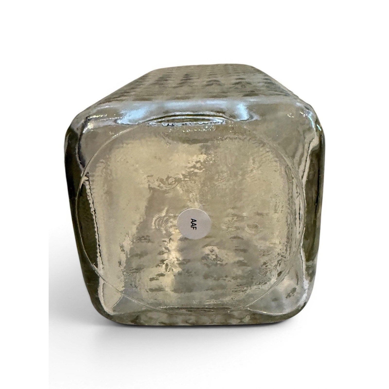 Square Pressed Glass Wine Decanter One Quart - Quilted Diamond Pattern 7.5”