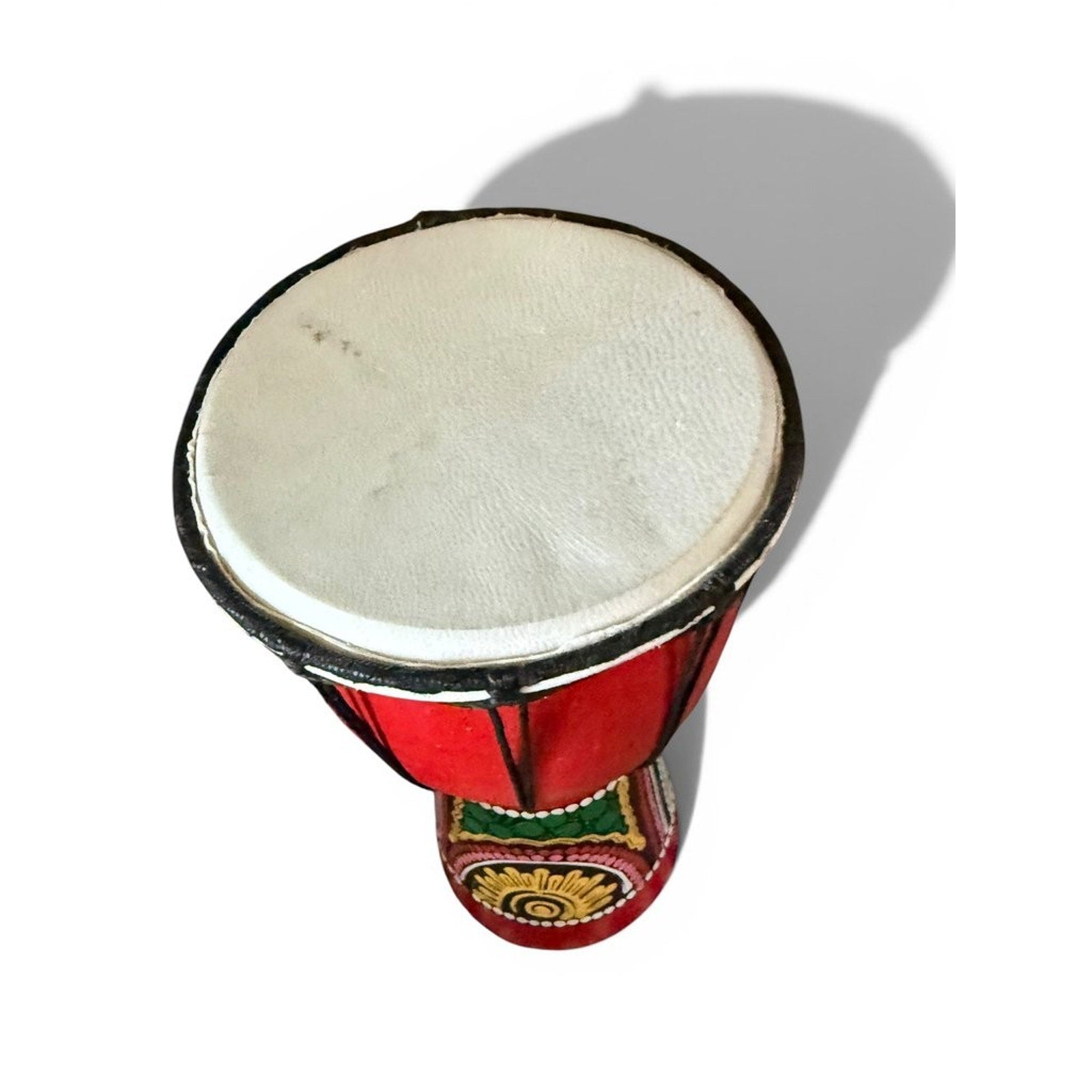 Hand-Painted Djembe Drum with Colorful Design