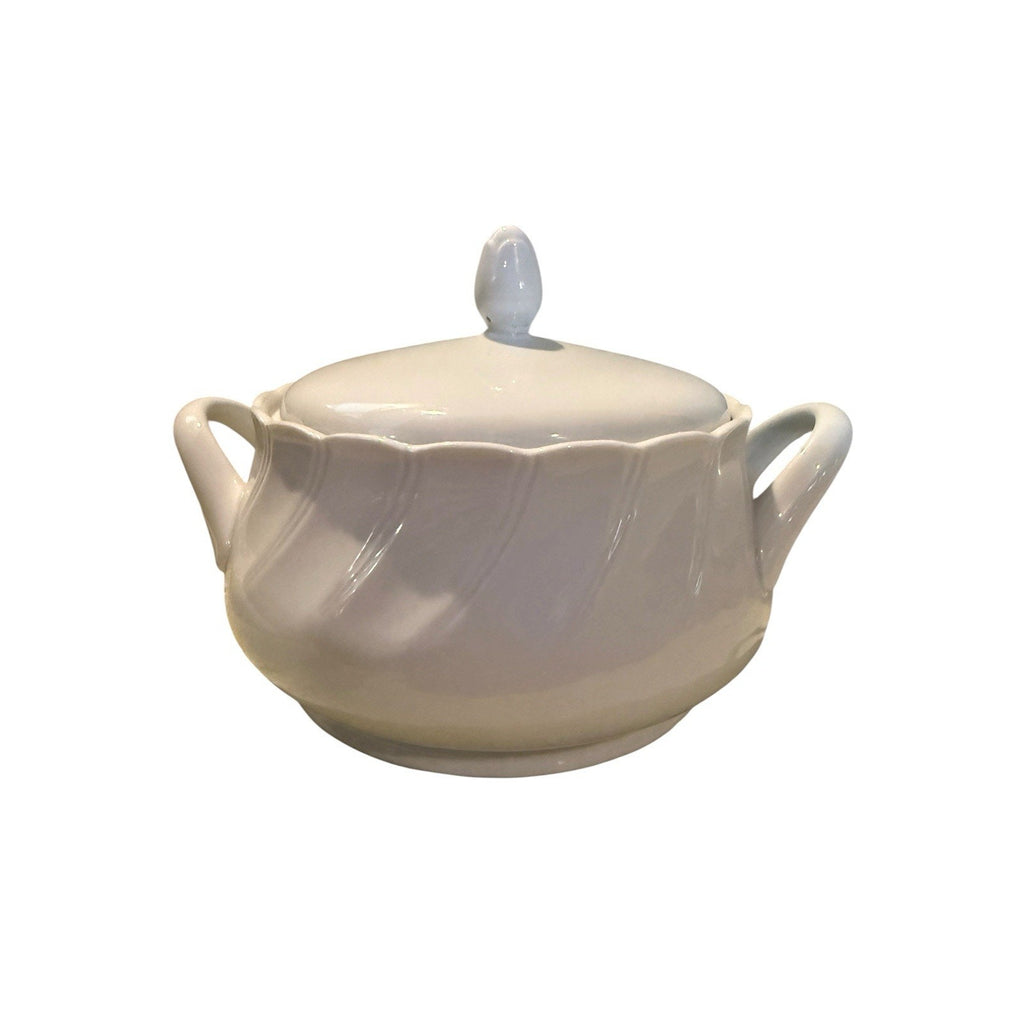 Sheffield Bone White Swirl Replacement China Covered Vegetable Bowl
