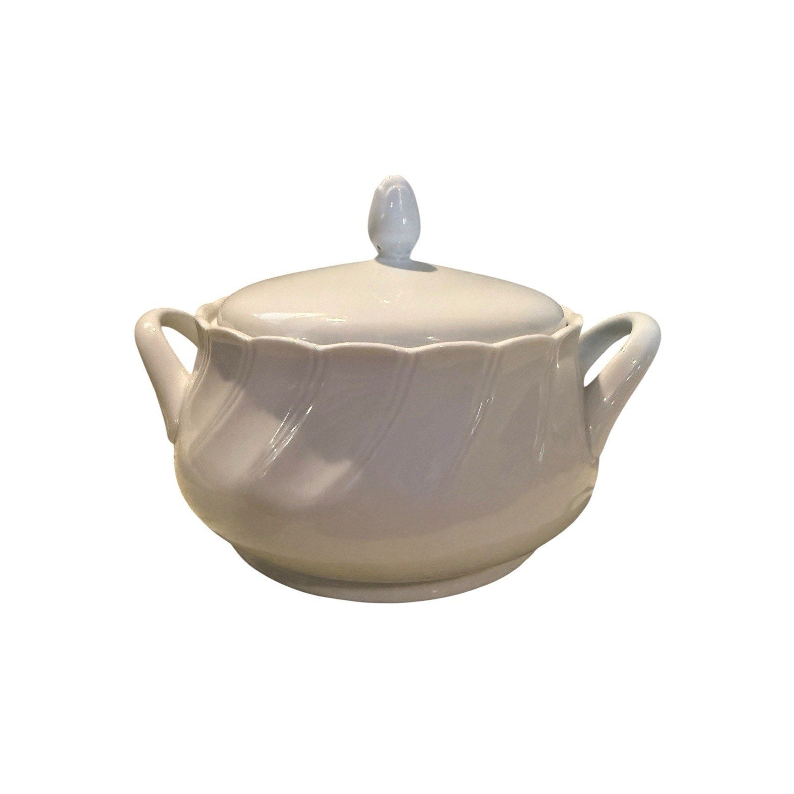 Sheffield Bone White Swirl Replacement China Covered Vegetable Bowl