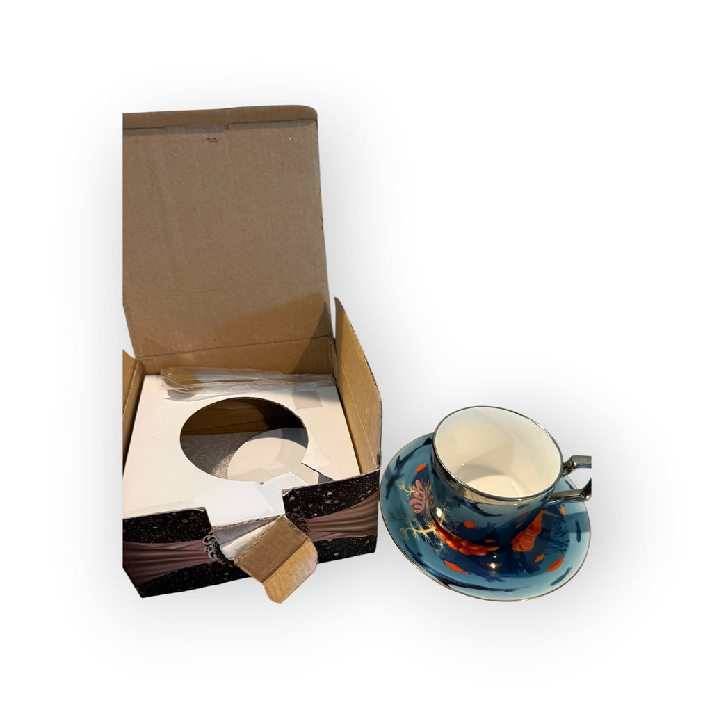 Reflection Cup with Saucer Aquatic Ocean Theme NIB