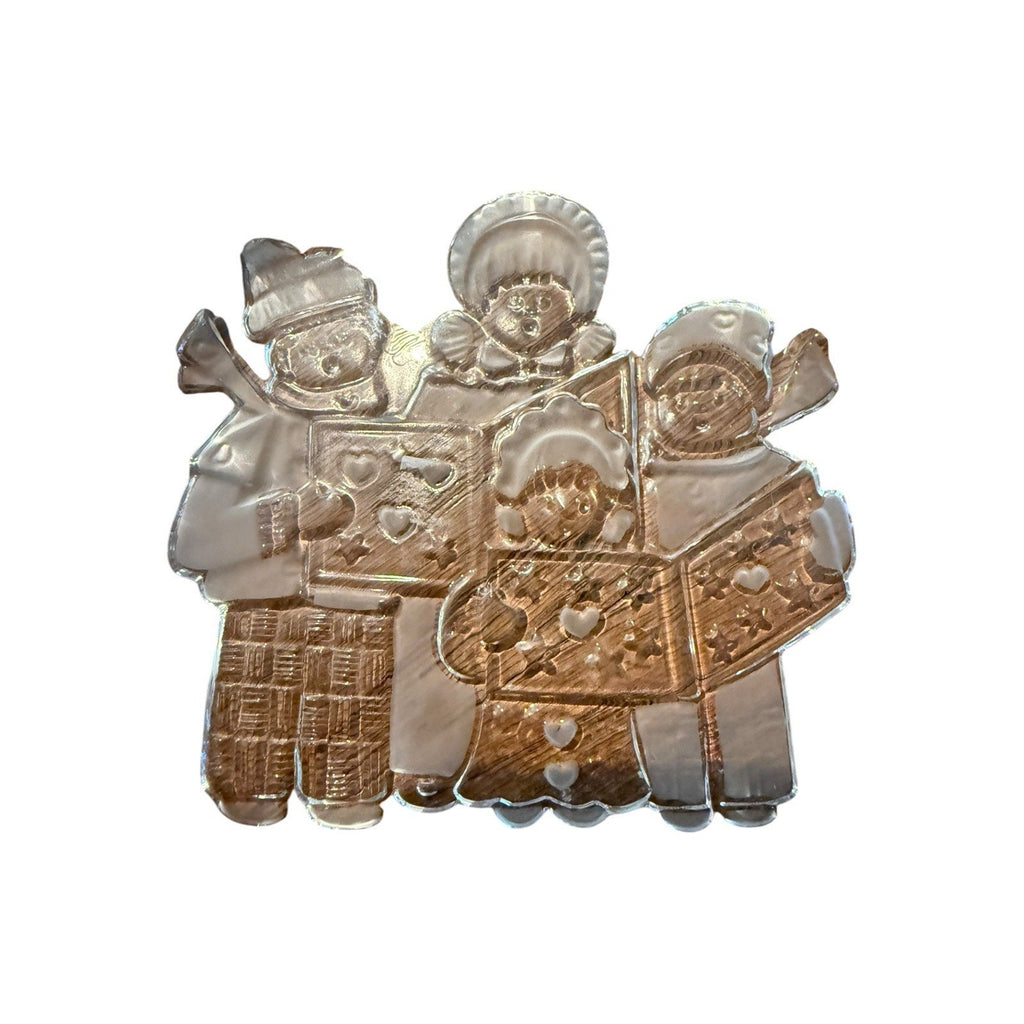 Mikasa Lead Glass Crystal Snack Dish Carolers Christmas