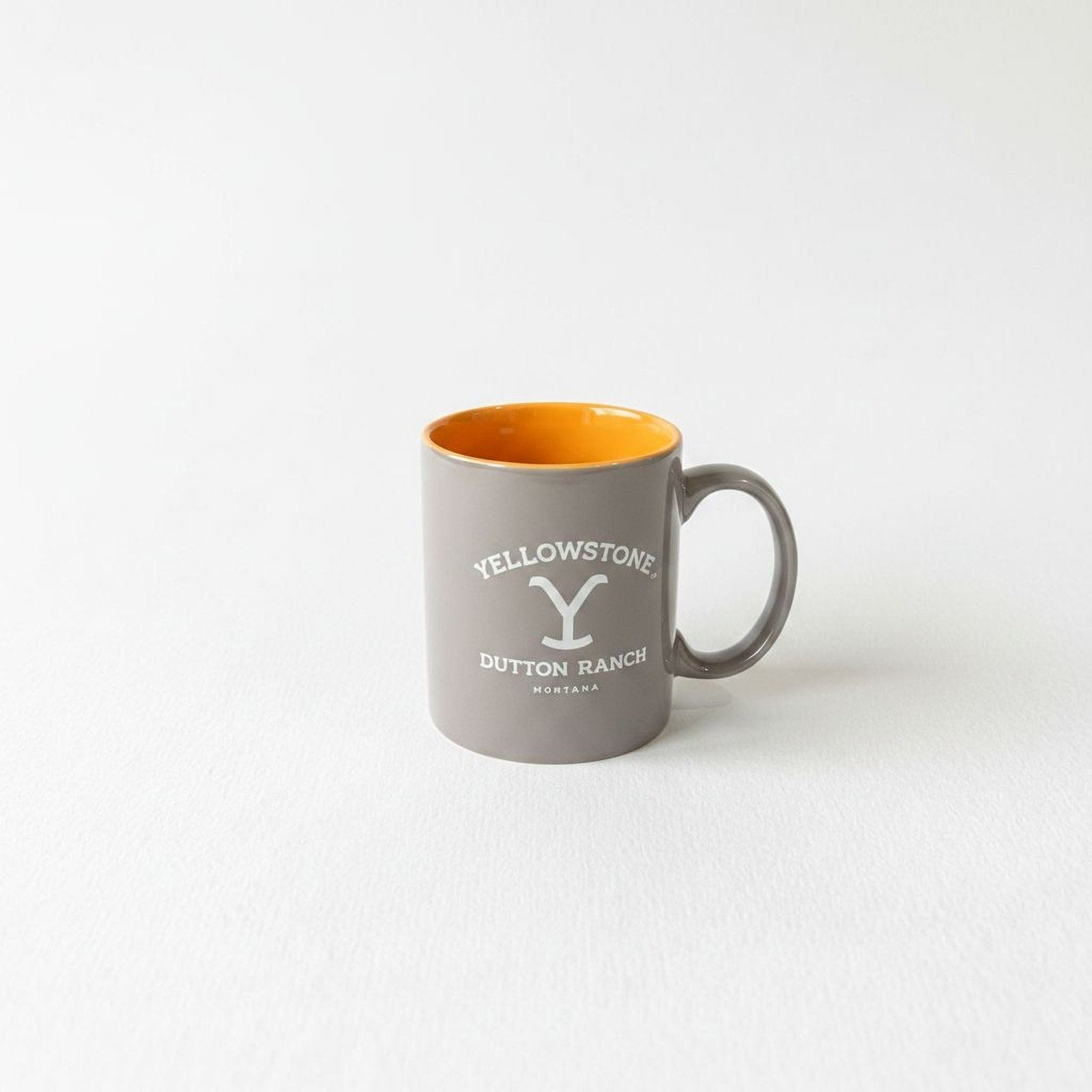 Yellowstone Coffee Mug Pair – Dutton Ranch Ceramic Set With Orange Interior