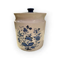 1970's Cornflower Ceramic Cookie Jar 7" Floral Design Heavy Crock Construction