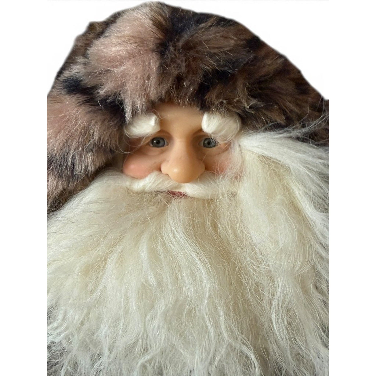 Vintage German-Styled Santa Claus Figurine with Fur Coat