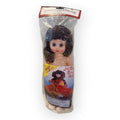Fibre Craft Music Box Doll 13" White Hair Blue Eyes Red Riding Hood Vintage