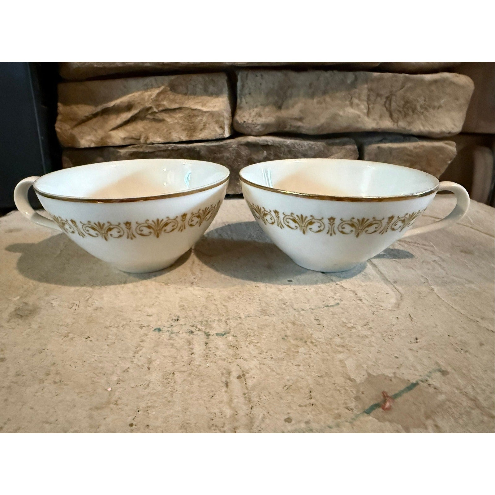 Porcelain Coffee Cups | Elegant Sheffield Imperial Gold 504 Pair of Fine China Mugs