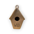 Rae Dunn Tapered Ivory "WILD" Birdhouse with Feather/NWT