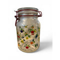 Vintage Anchor Hocking Canister Jar Container Fruit Design Clear Glass E49N-5