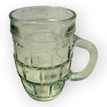 Vintage Light Green glass Block pattern barrel mug 8 ounce.
