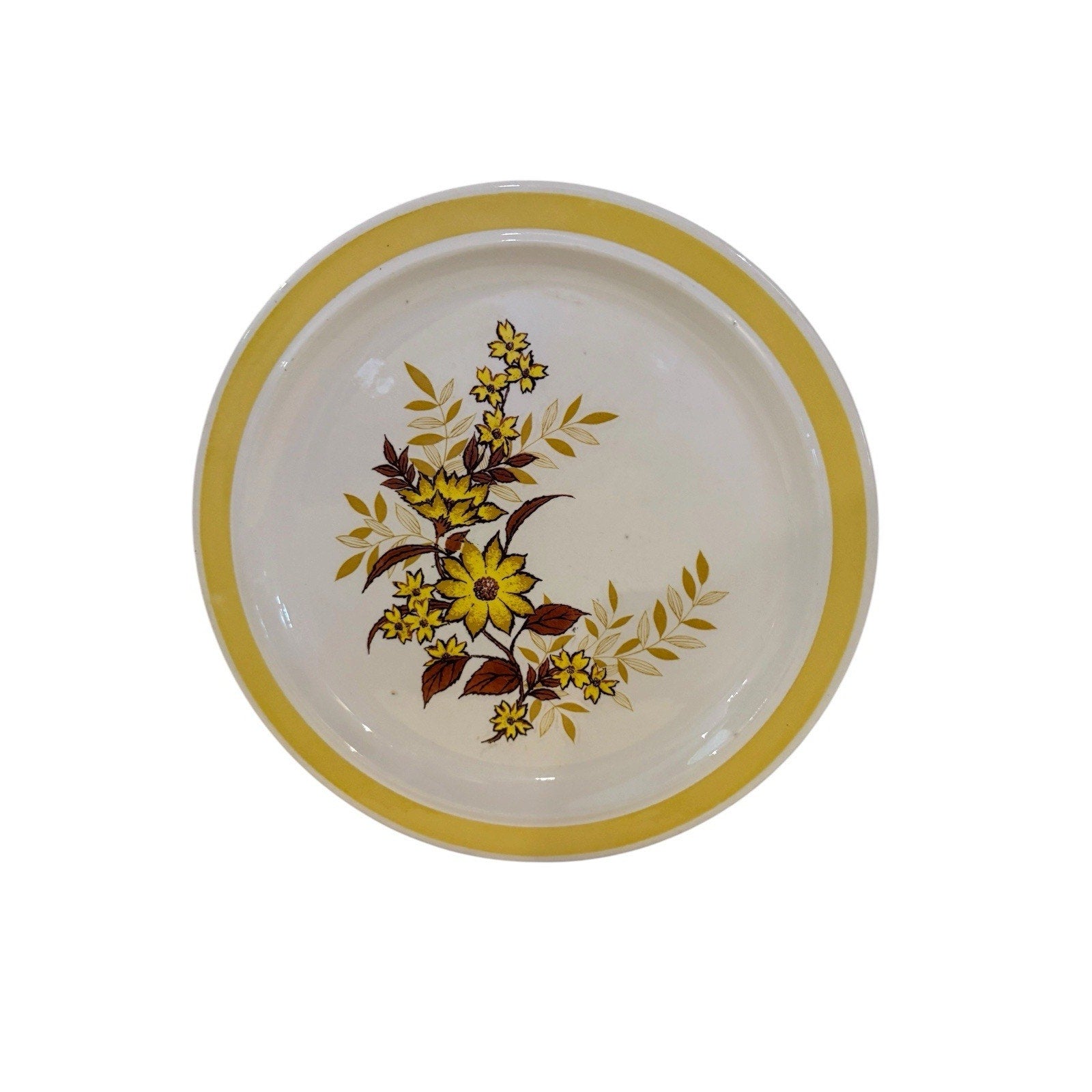Royal China Company Yellow Flower 10.5 Inch Abstract Flower Plate Home Decor