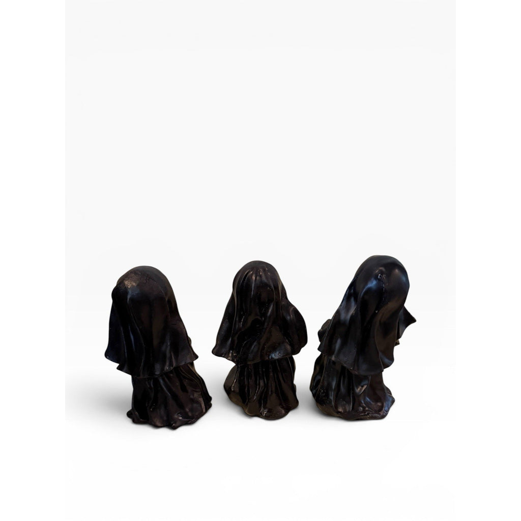 3 K's Collection Nuns Figurines Resin Black Robes Habits VTG 5.5" Tall Sisters