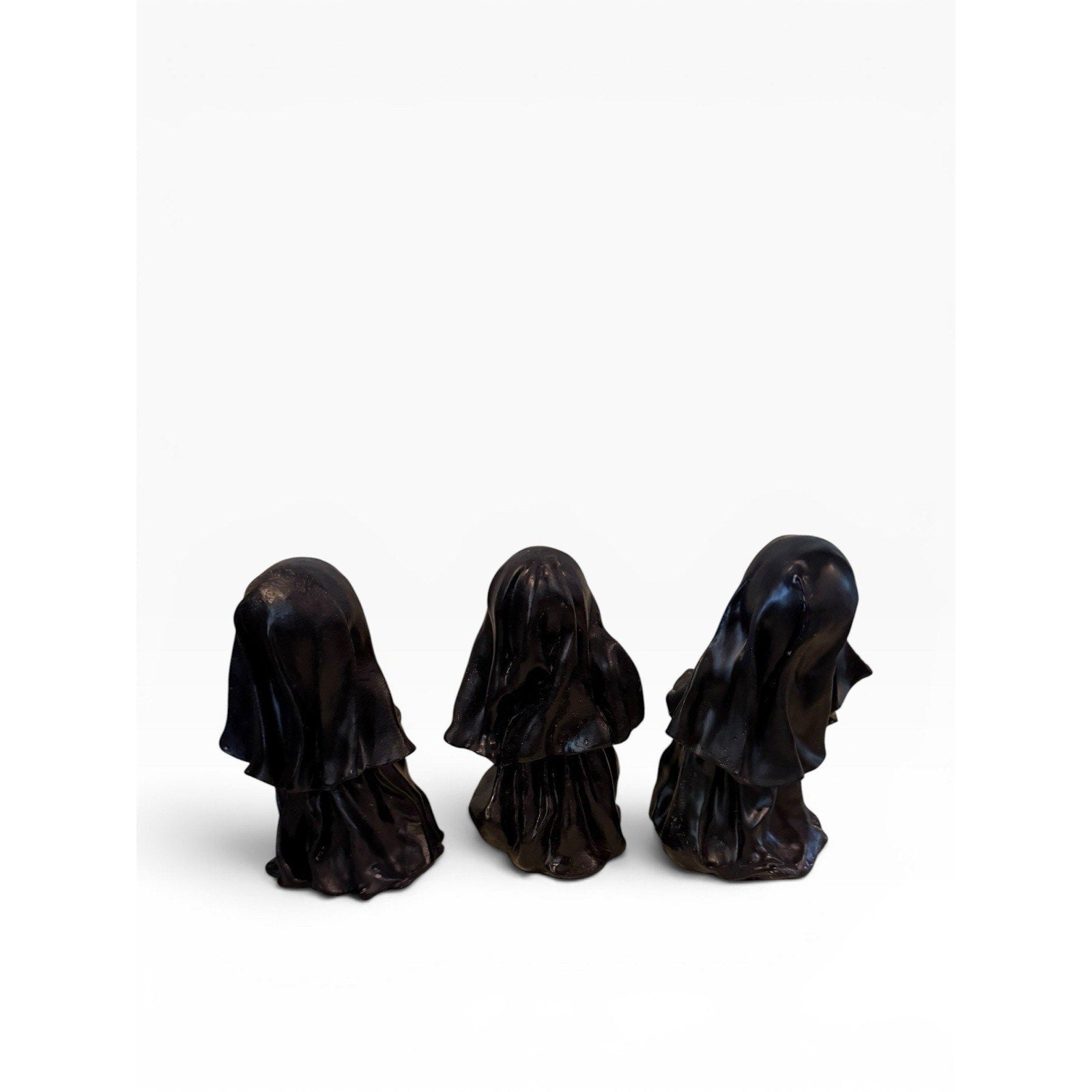 3 K's Collection Nuns Figurines Resin Black Robes Habits VTG 5.5" Tall Sisters