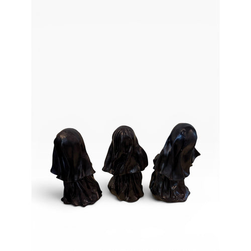 3 K's Collection Nuns Figurines Resin Black Robes Habits VTG 5.5" Tall Sisters