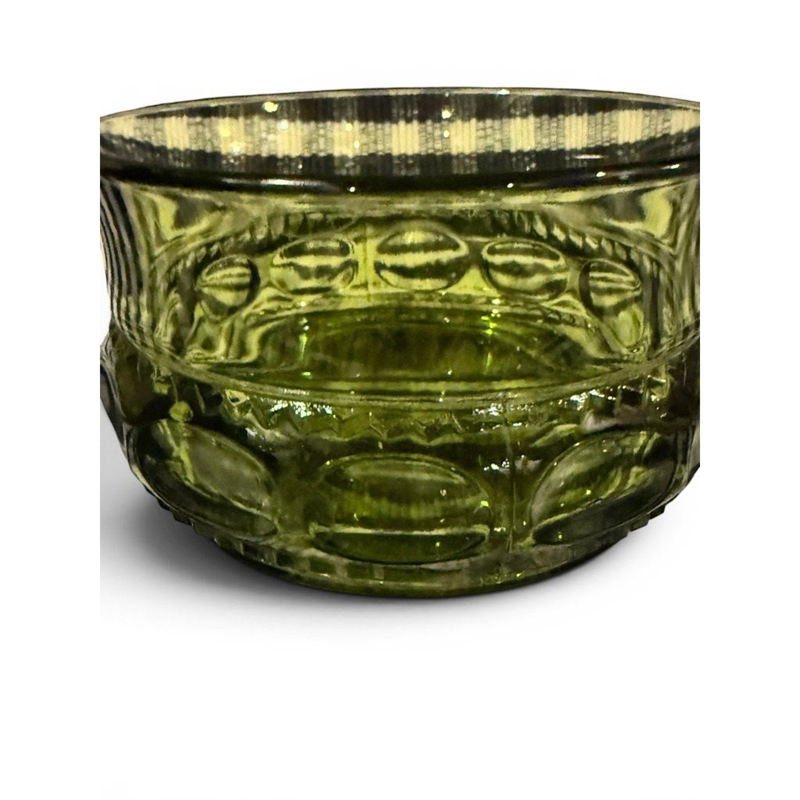 Vintage Green Depression Glass Bowl