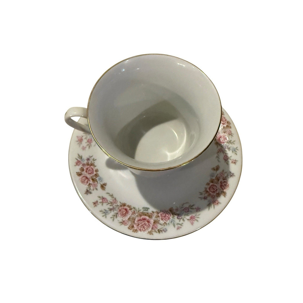 Remington China By Red Sea Coffee Tea Cup & Saucer Gold Trim Rose Floral (BX5)