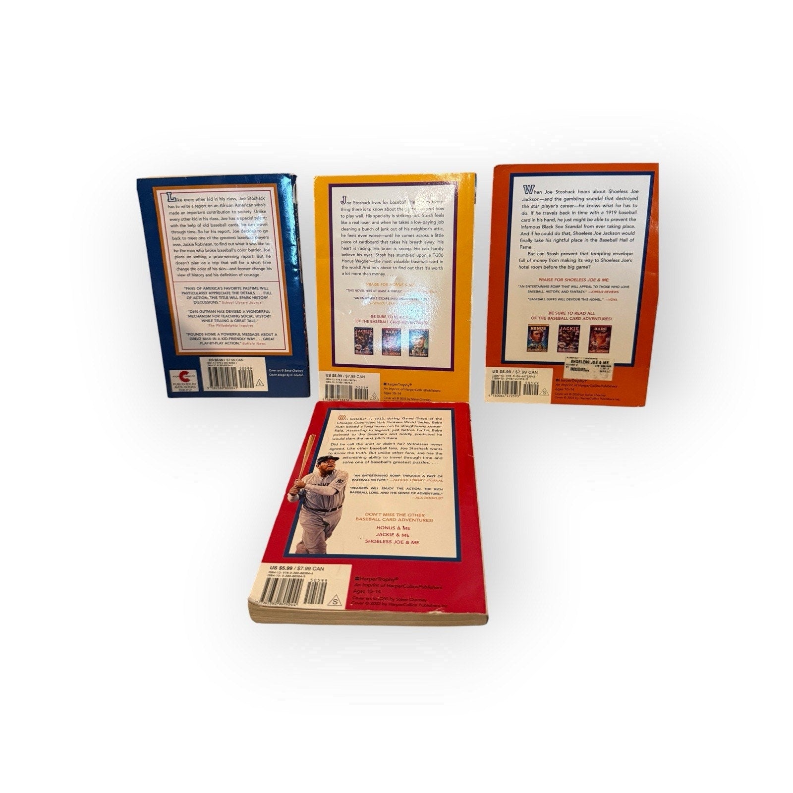Set of 4 Baseball Card Adventure series books by Dan Gutman