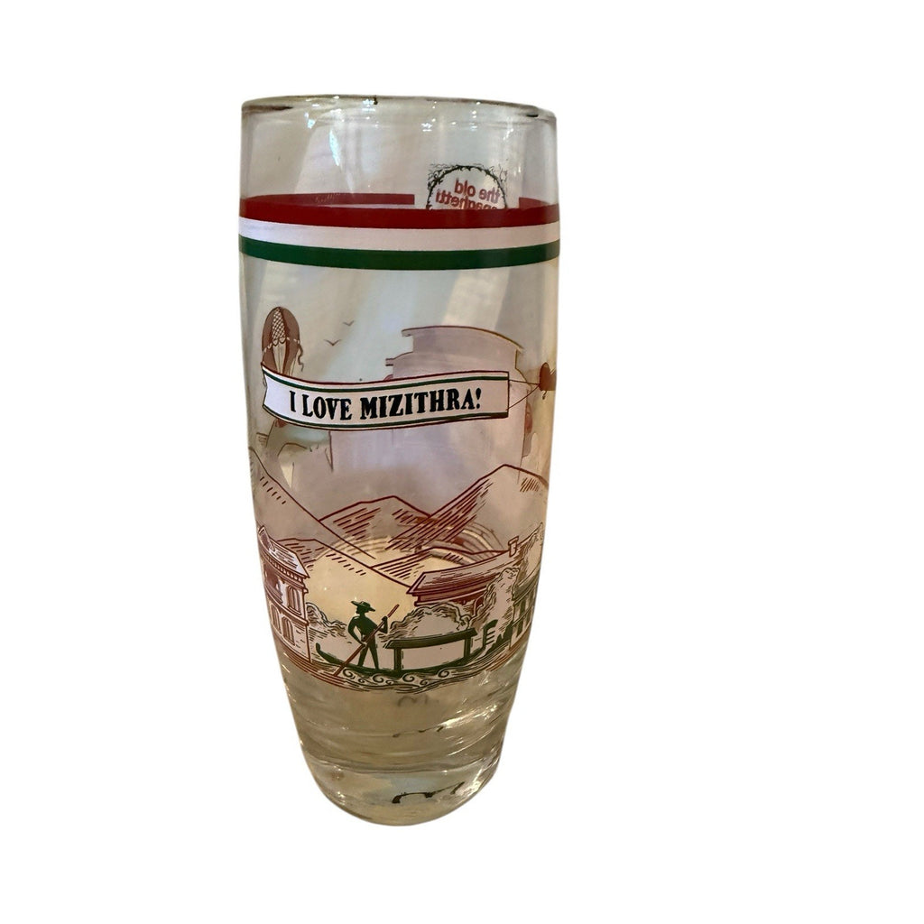 Old Spaghetti Factory Glass Tumbler 16oz Vintage Style Italy Trolley Design