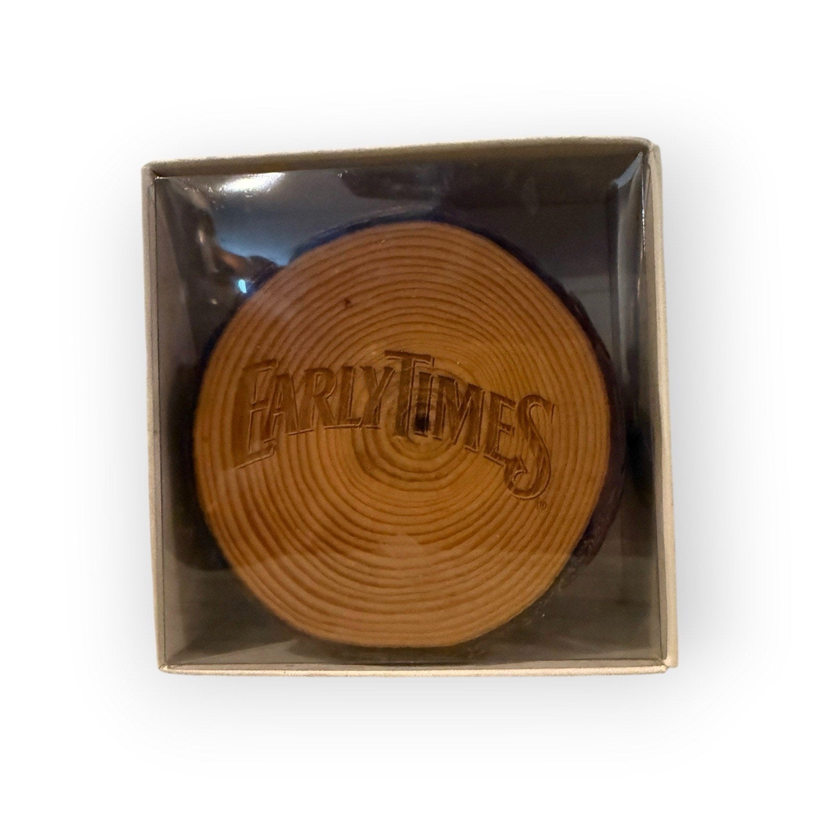 Twine Living - Natural Log Circle Coasters, Set of 4, Early Times- NEW