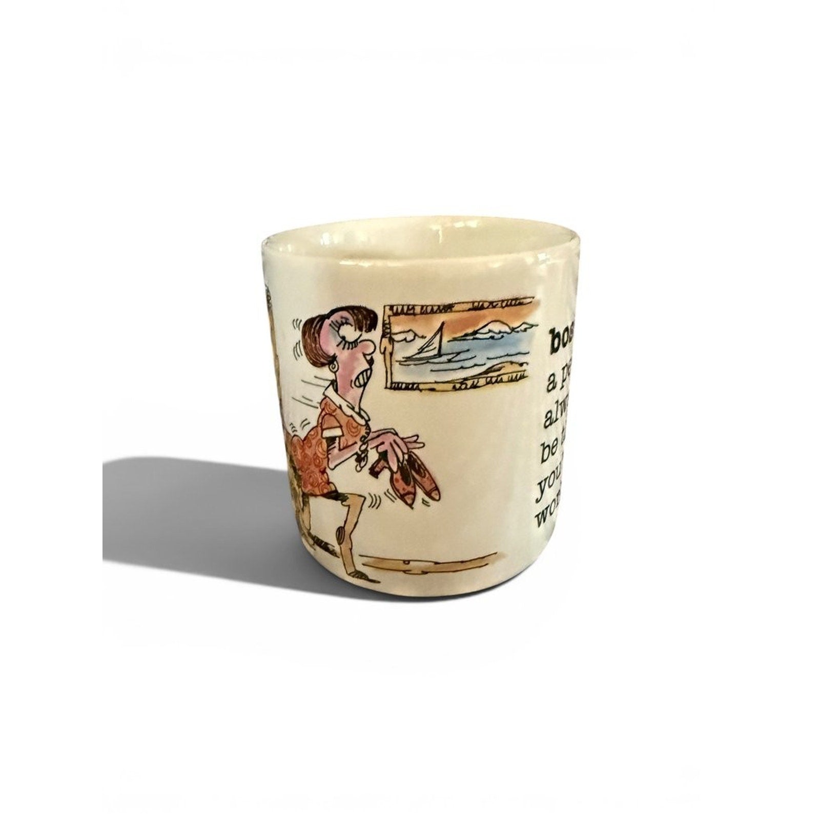 Russ Vintage Ceramic Mug with Cartoon Design