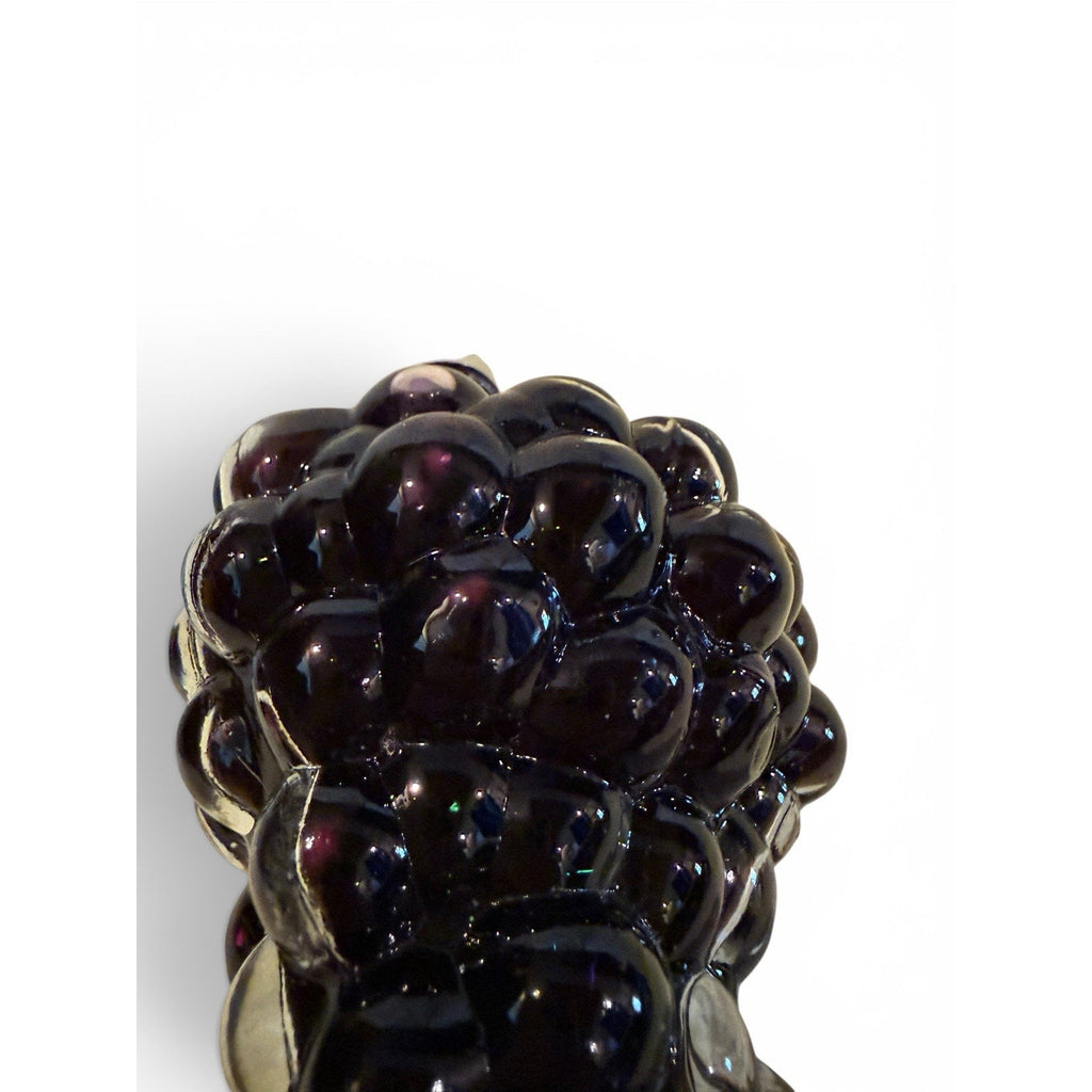 Vintage Amethyst Glass Molded Cluster of Grapes Decanter Bottle 6"