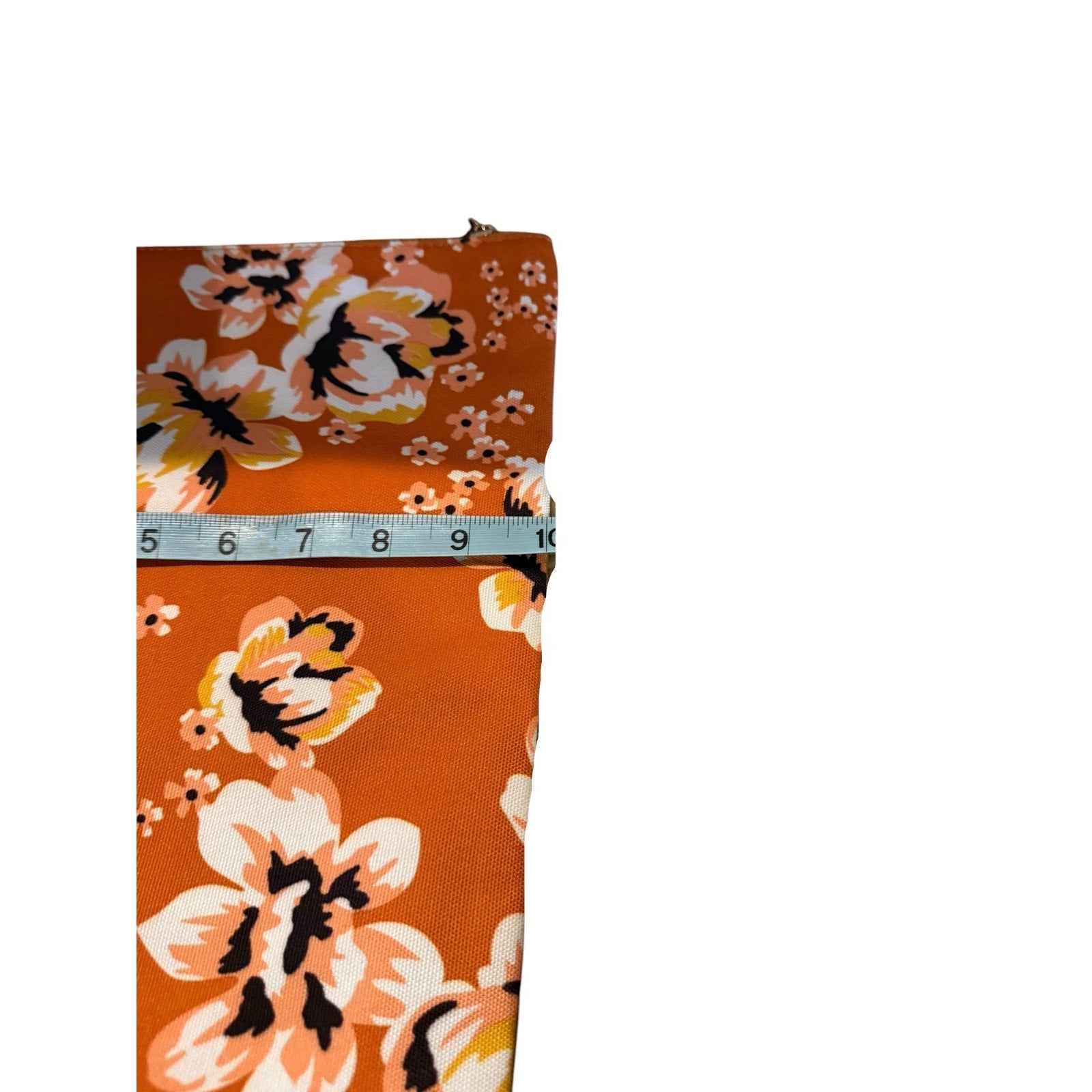 Rachel Pally Reversible Clutch Orange Floral, Mustard Faux Leather