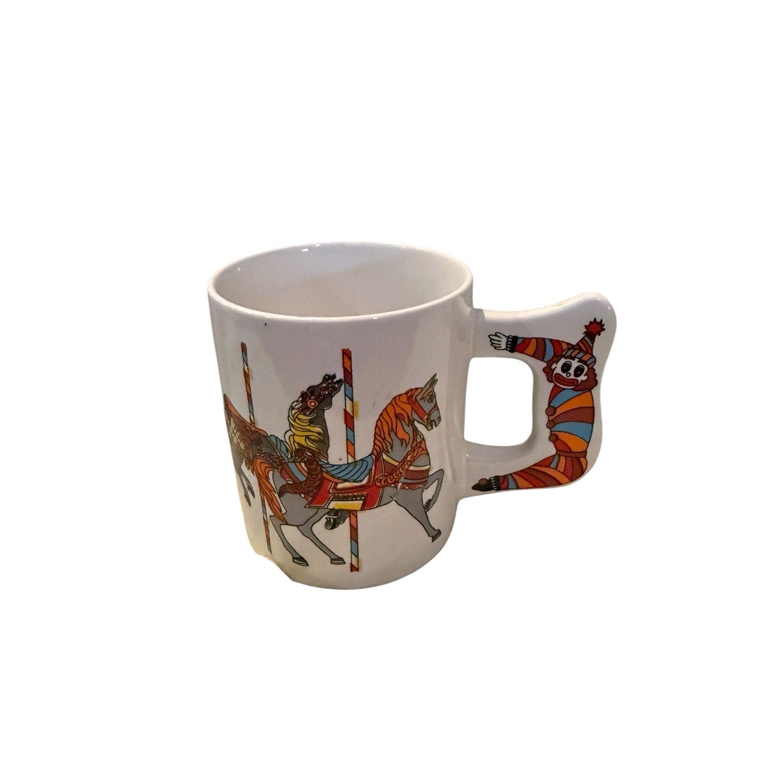 Vintage Carousel Horse Horses Coffee Mug Tea Cup Merry Go Round Korea COTC