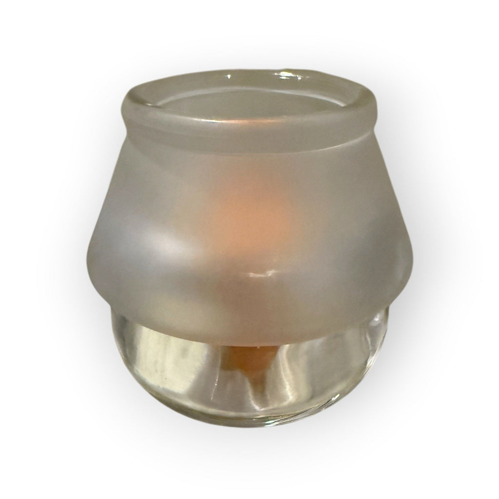 STERNO Chatterly VINTAGE Frosted Candle Votive Heavy Glass
