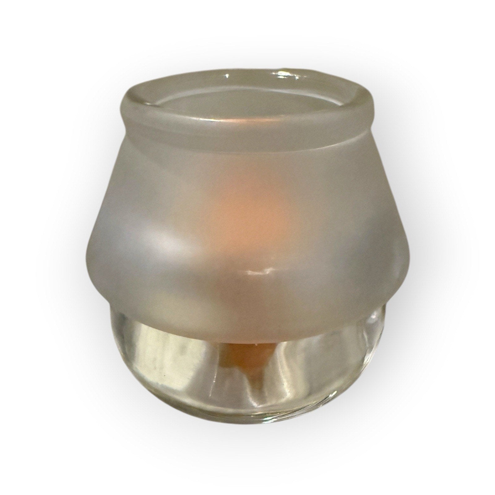 STERNO Chatterly VINTAGE Frosted Candle Votive Heavy Glass