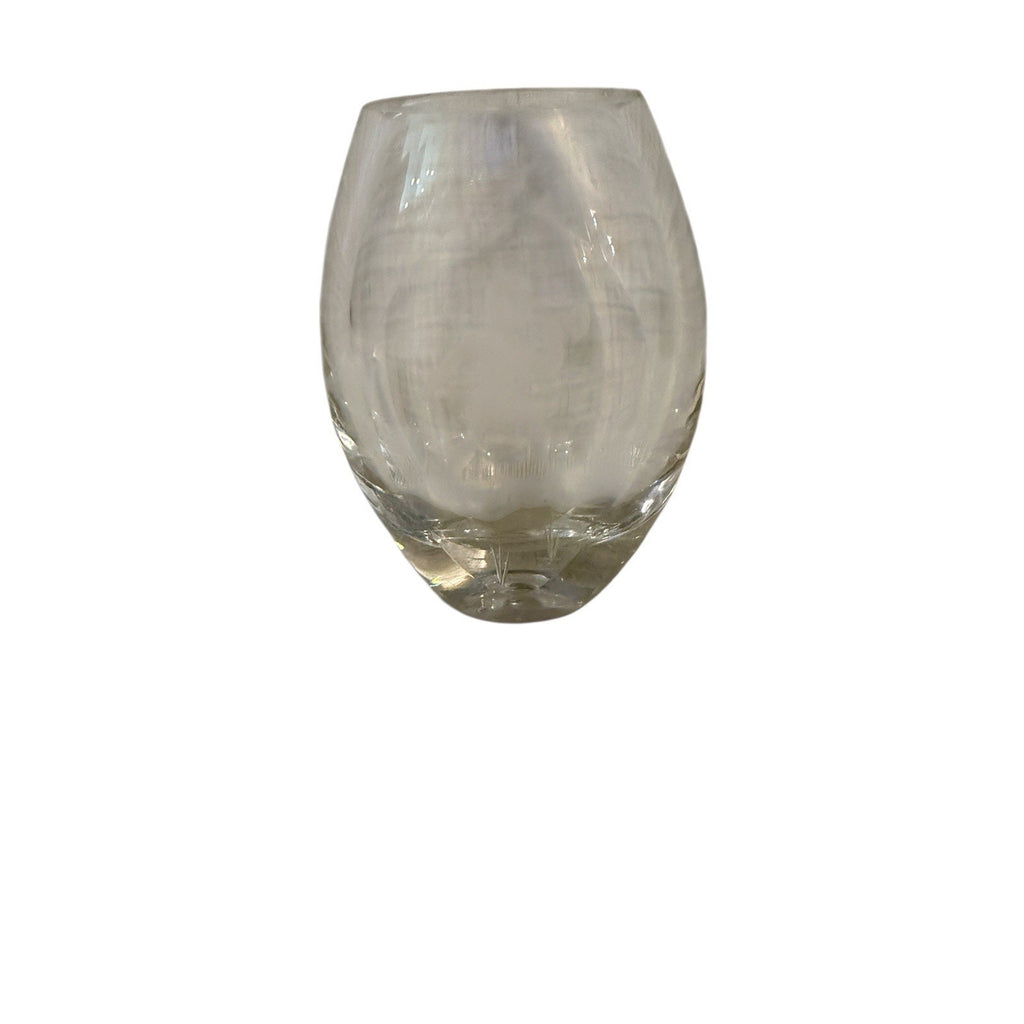 Antique Vintage Sweden Glass Mary Gregory Etched Boy Heavy Quality Glass Vase
