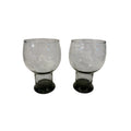 Vintage 1970's Libbey Stax Smoke Grey Pedestal Retro Glasses Goblets Set of 2